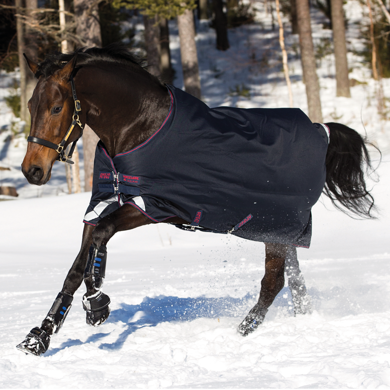 Horseware Bravo 12 XL 0g Turnout Rug - Navy/Navy/Red-1